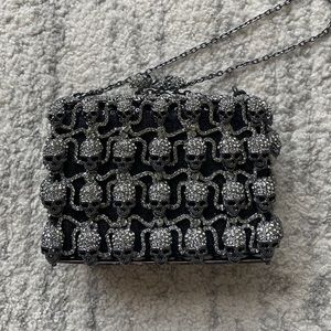 Dark Gothic Skull Clutch Purse Bag